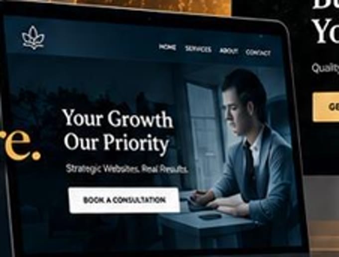 Strategic website shown on a laptop